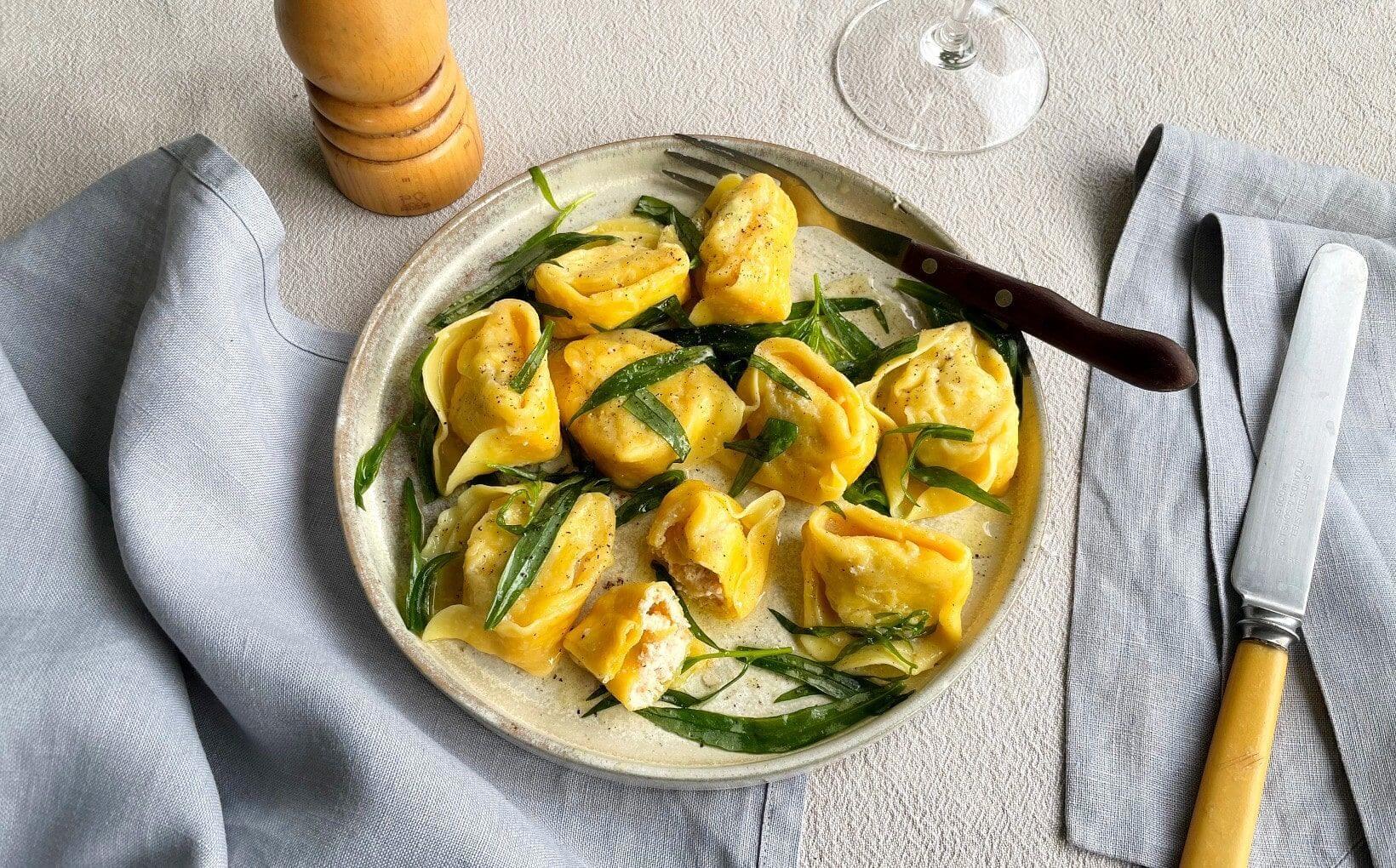 Loch Fyne Smoked Salmon and Ricotta Tortelloni with Tarragon Butter