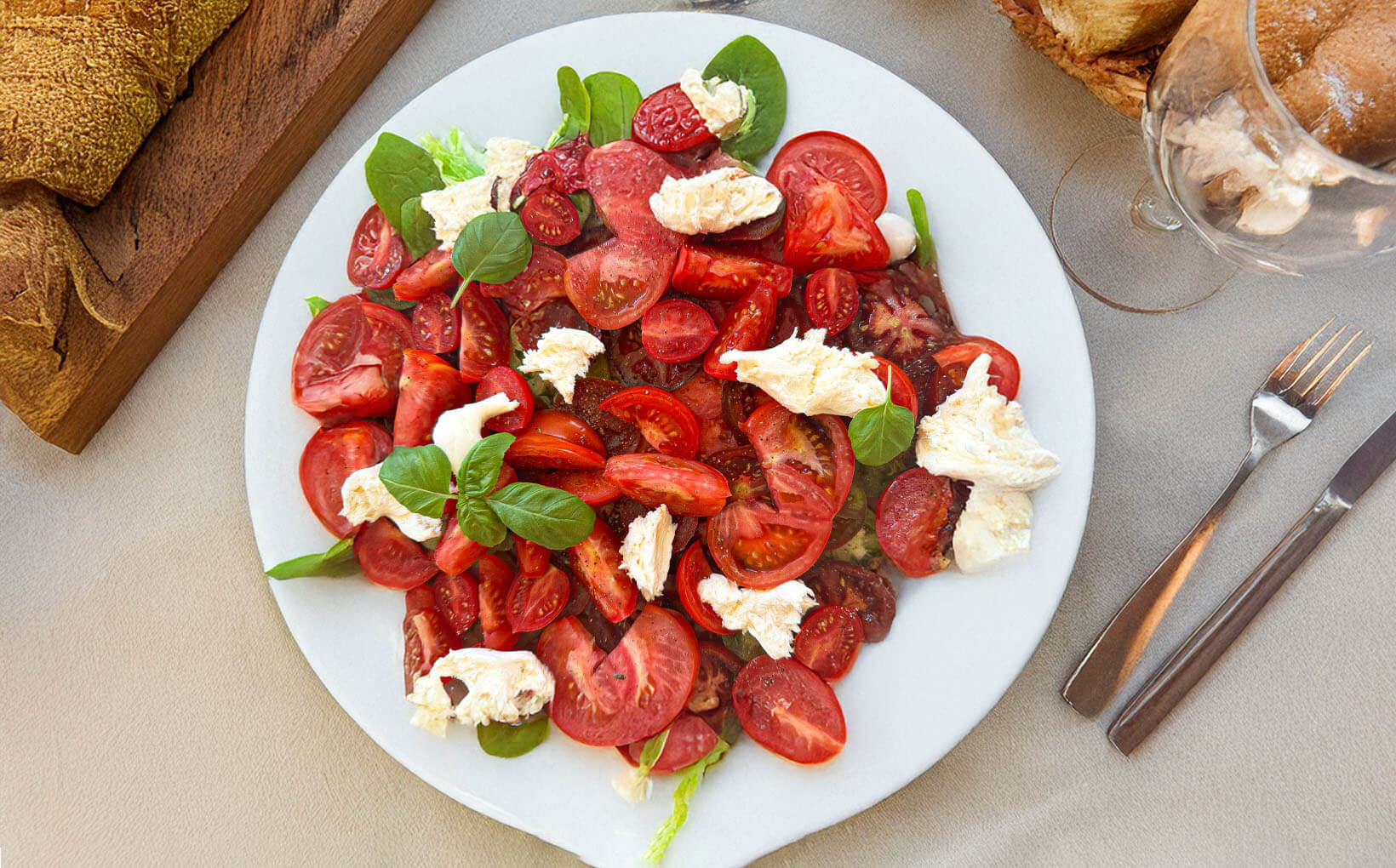 Mixed Tomato Salad with Burrata