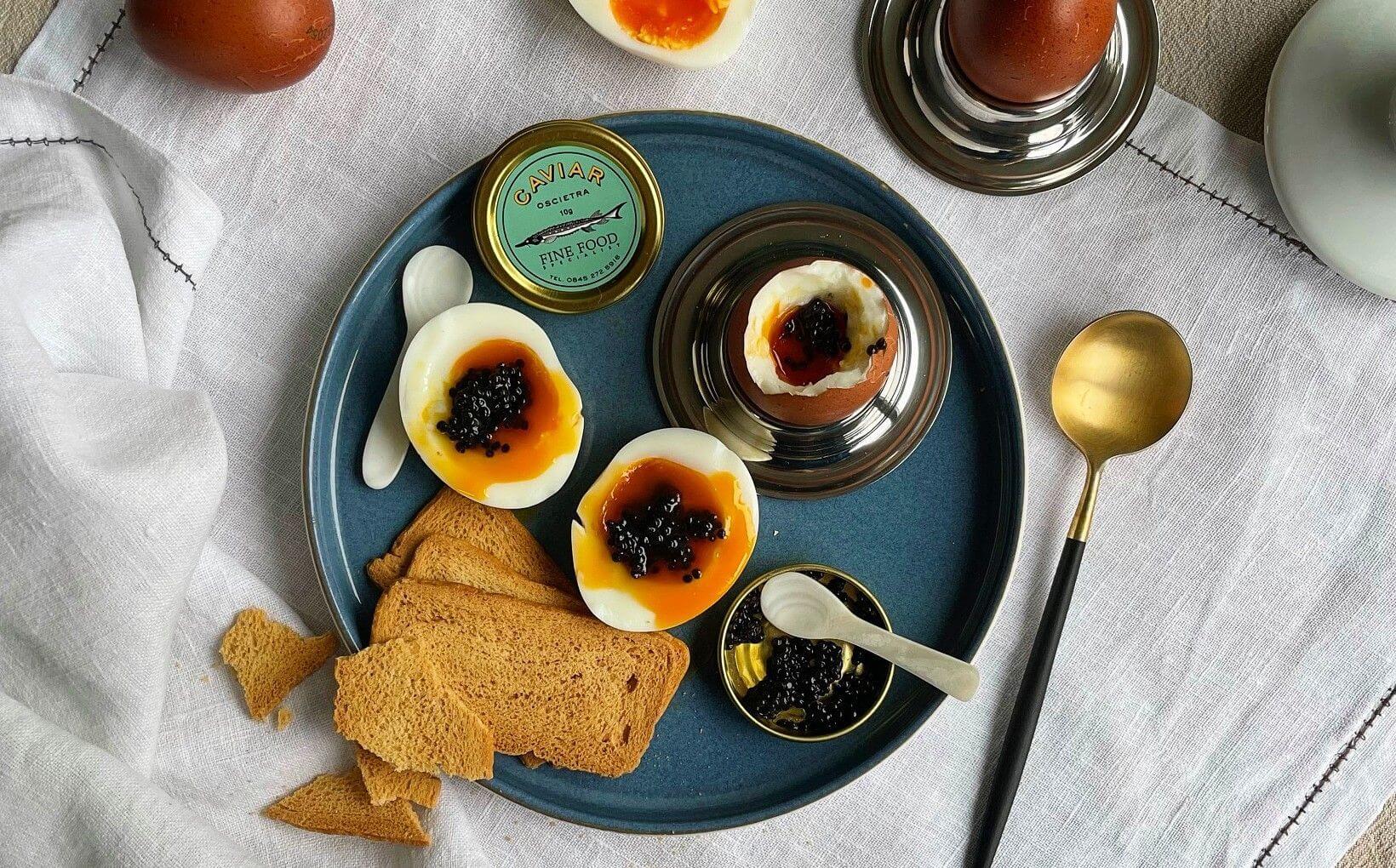 Soft Boiled Eggs with Oscietra Caviar