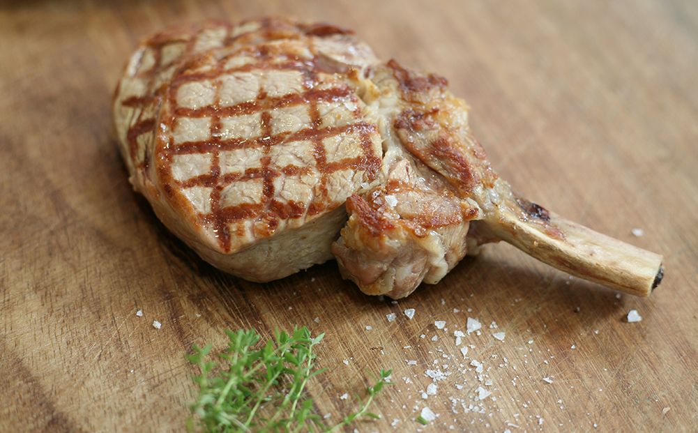 Veal Cutlet with Spinach, Porcini Mushrooms and Port Jus