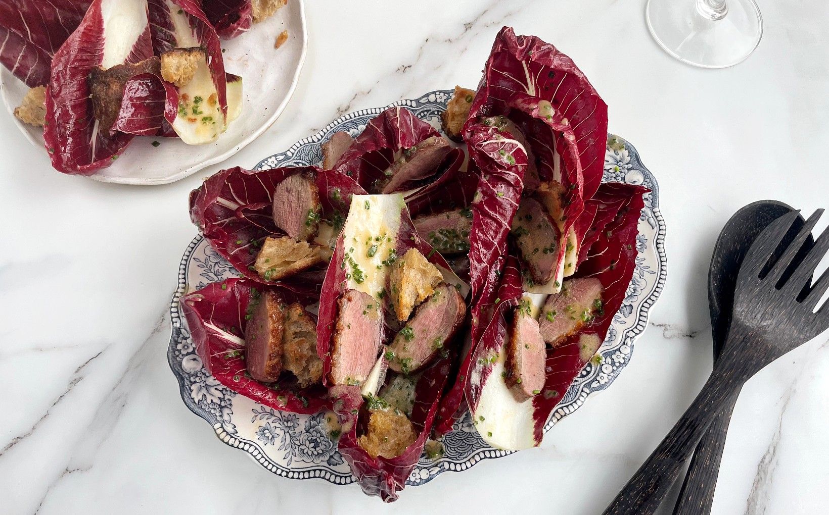 Goose Magret & Treviso Radicchio Salad with Chive Dressing