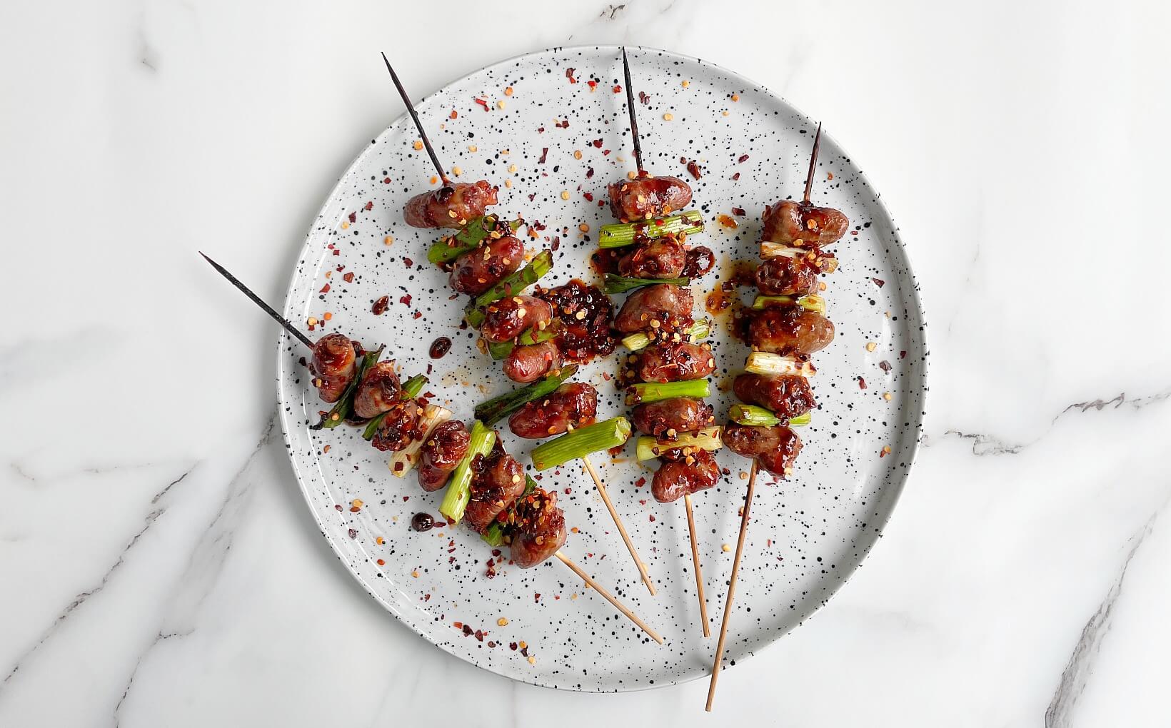 BBQ Teriyaki Duck Hearts