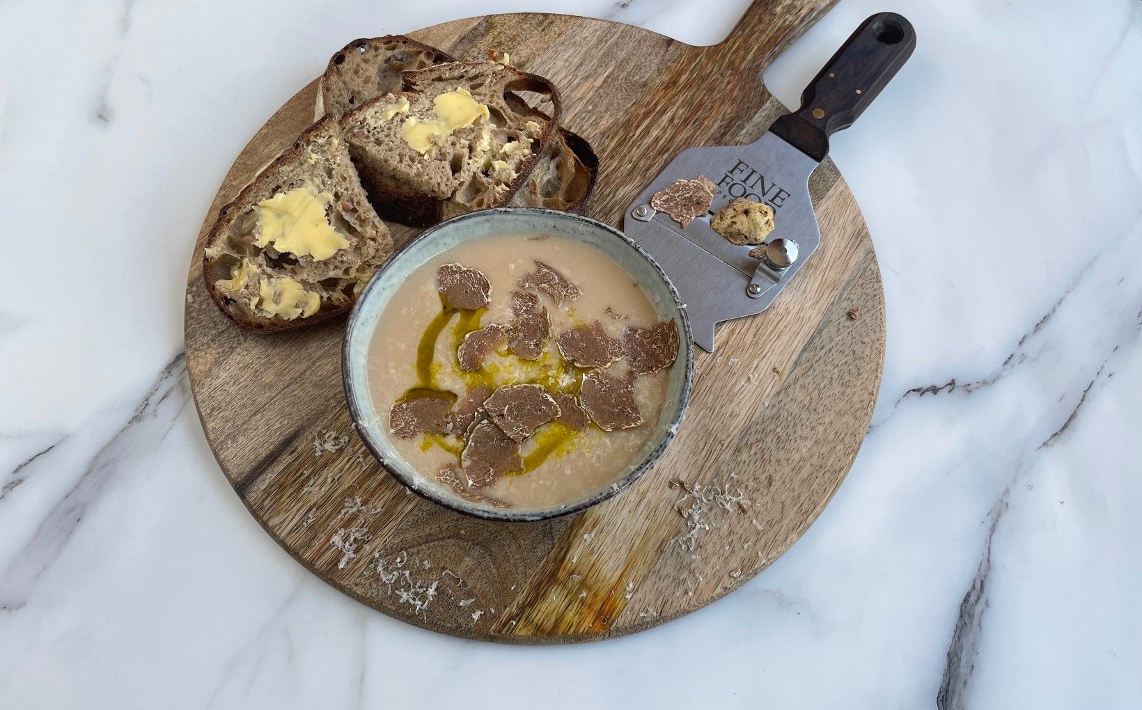 Cauliflower and Chestnut Soup with Truffle