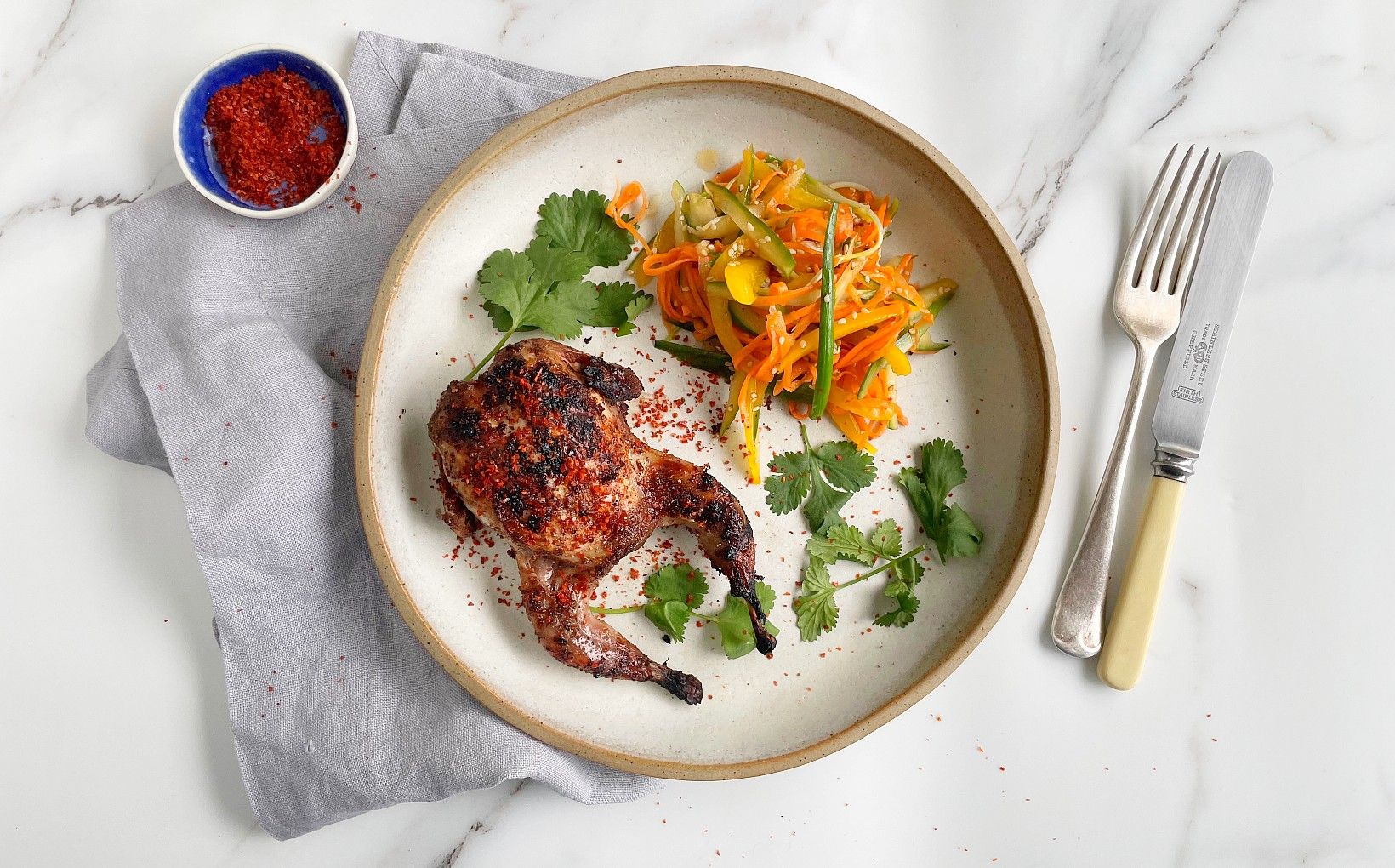 Honey and Five Spice BBQ Quail