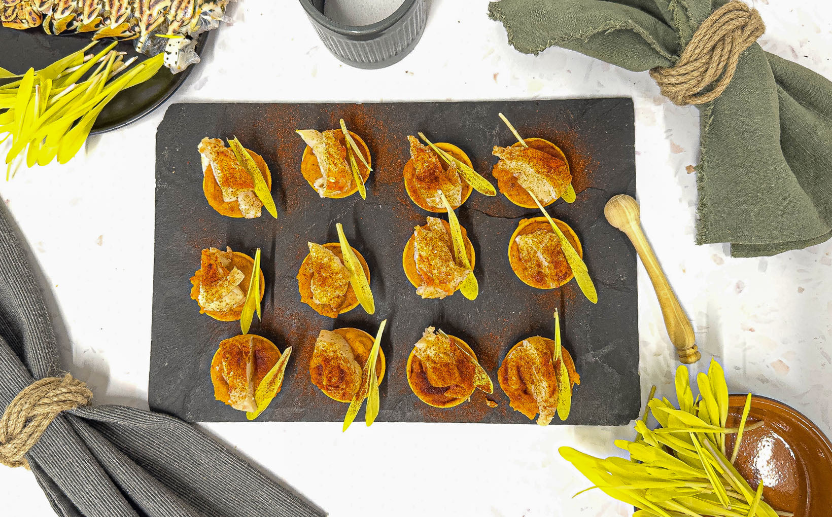 Spicy Butternut Squash and Lobster Tail Tartlets