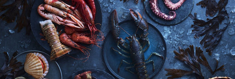 A table filled with gourmet seafood