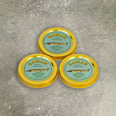 Royal Sevruga Caviar Taster Pot Set, 3 x 10g Gourmet House CAVI-SECA-0000629-149