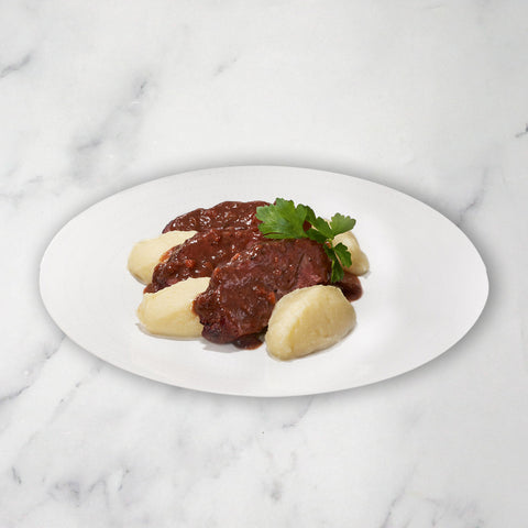Slow Cooked Beef Cheek in Red Wine with Celeriac Puree, Frozen, 300g Delita Limited BEE-CHE-2610-147