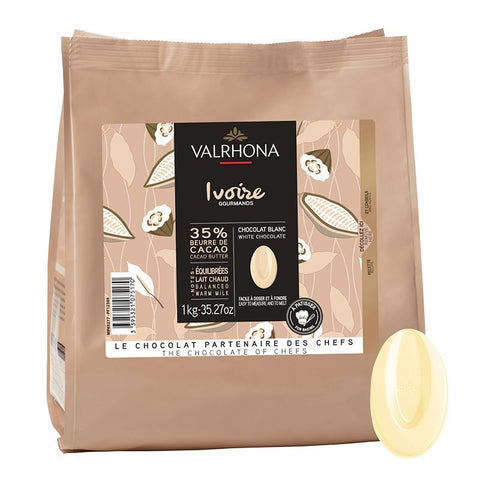 Valrhona Blanc Ivoire Melting Chocolate, 35%, 1kg Classic Fine Foods UK Ltd CHOC-COCH-0001497-149