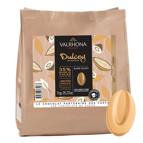 Valrhona Dulcey Blond Melting Chocolate (35%), 1kg Classic Fine Foods UK Ltd CHOC-COCH-000601-149