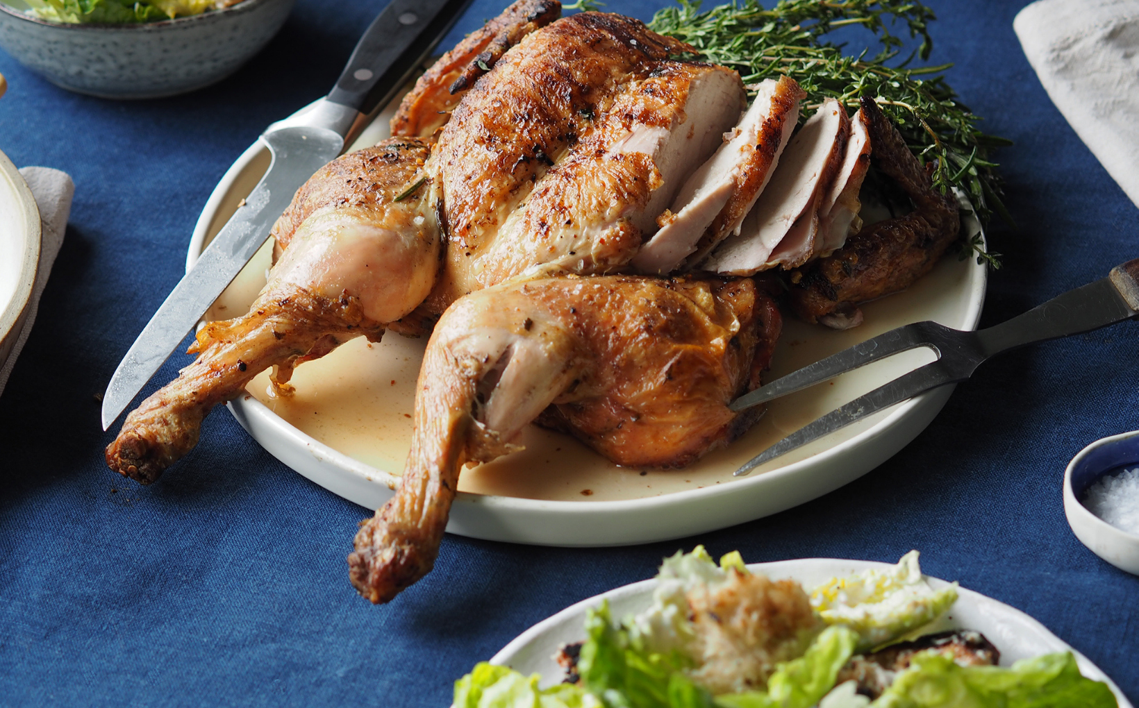 Herby Chicken Spatchcock with Caesar Salad