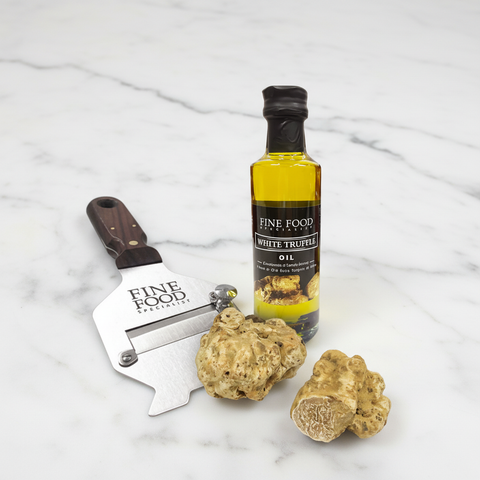 Alba White Truffle Gift Set on White Marble