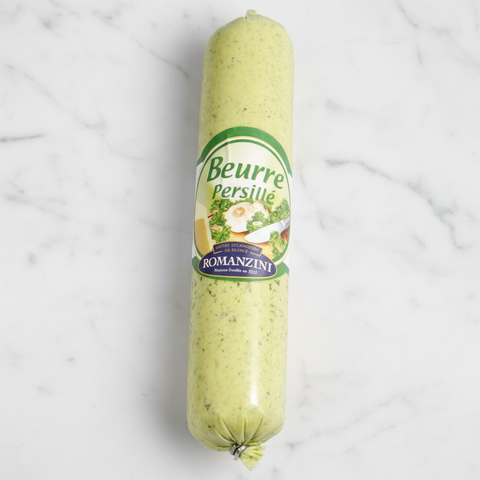 Garlic Parsley Butter on White Marble