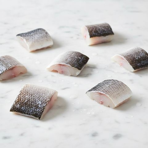 Wild Chilean Sea bass Offcut Pieces, Frozen, +/-200g Fine Food Specialist LIMITED SEAF-FRFS-02-chileanseabassoffcuts