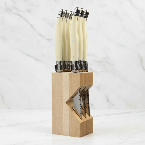 Laguiole Steak Knives on White Marble