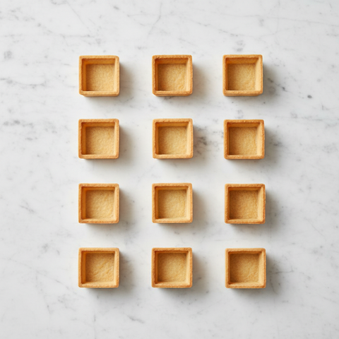 Mini Square Tart Shell, Savoury, 35mm x 35