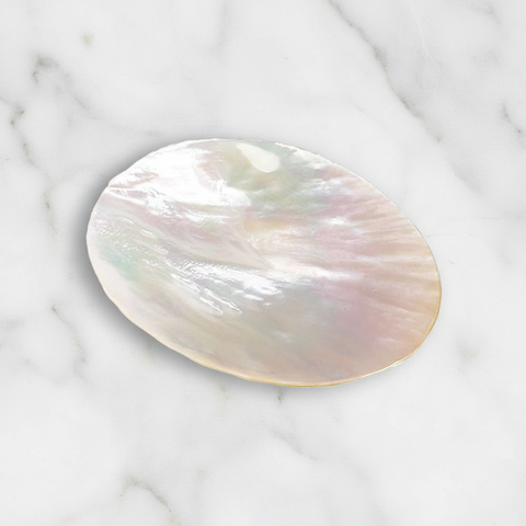 Mother of Pearl Caviar Plate on White Marble