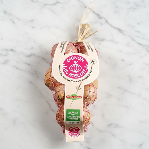 Roscoff Onions on white marble