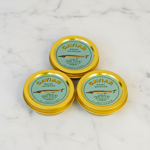 Royal Sevruga Caviar Taster Pot Set, 3 x 10g Gourmet House CAVI-SECA-0000629-149