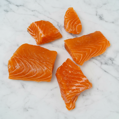 Salmon Loin & Belly Off-Cut Pieces, Frozen, +/-500g Fine Food Specialist LIMITED SEAF-FRFI-02-salmonoffcut