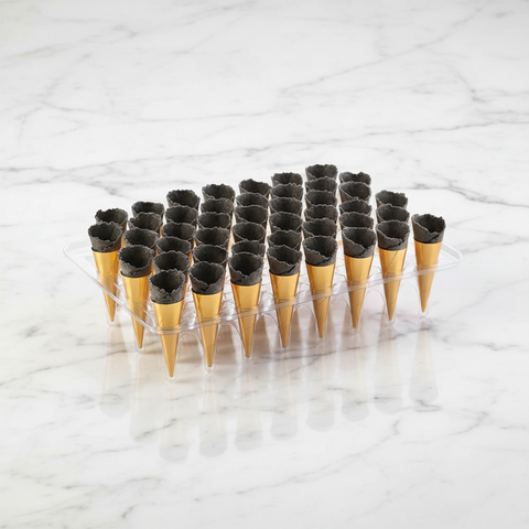 Savoury Fillable Charcoal Mini Canape Cones, x 45 Classic Fine Foods UK Ltd 0O-HJ98-EJ6G